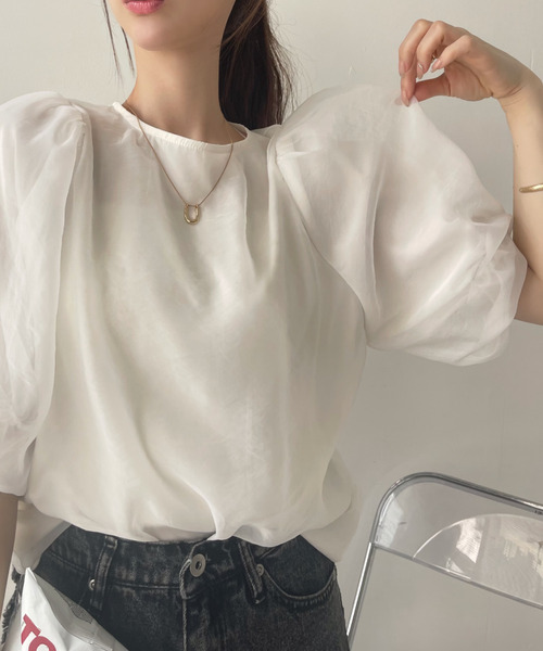 「Ada.」 半袖ブラウス FREE ブラック×ブラック レディース_画像2