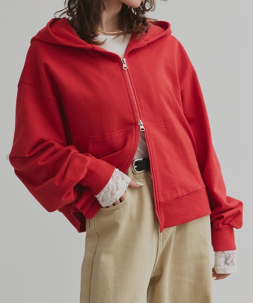 ad thie（アドティエ） uvカット パーカー ダブルジップ スウェット