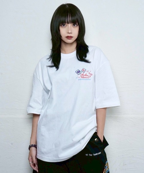 チュウカタヘタイ tシャツ 半袖 サンレモコラボTシャツ/白 レディース