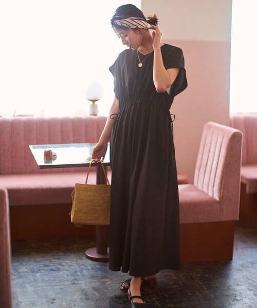 「UNFILO」 半袖ワンピース MEDIUM イエロー レディース_画像3