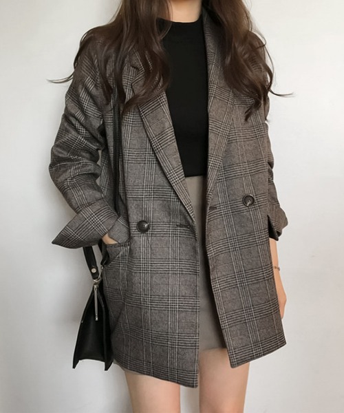 d.i.a. ダイヤ正規店　新品ブラック テーラードジャケット チェック襟 d.i.a. ダイヤ正規店 新品ブラック テーラードジャケット チェック襟