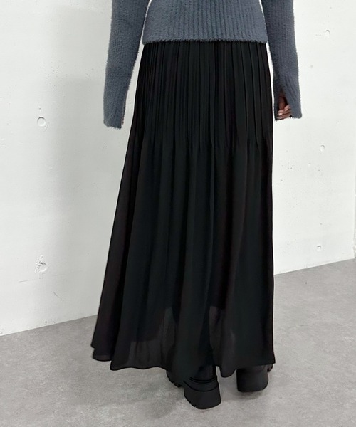 archives（アルシーヴ） スカート ランダムプリーツフレアスカート