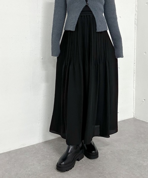 archives（アルシーヴ） スカート ランダムプリーツフレアスカート