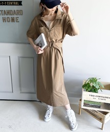 「Java」 半袖ワンピース X-LARGE ブラック レディースの画像3