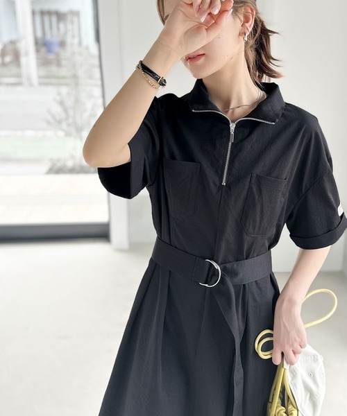 「Java」 半袖ワンピース X-LARGE ブラック レディースの画像5