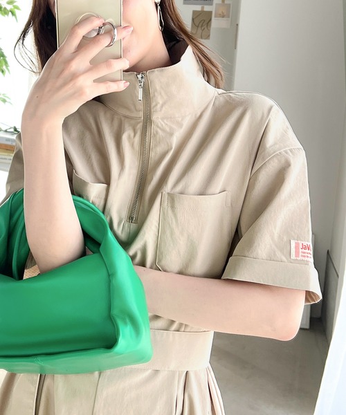 「Java」 半袖ワンピース X-LARGE ブラック レディースの画像7