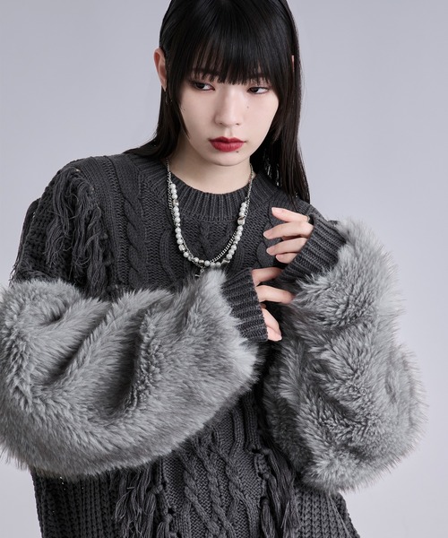 Ellno Loset（エルノロゼット） セーター ニット ソデファーケーブル