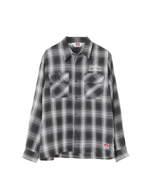 BEN DAVIS（ベンデイビス） シャツ BEN DAVIS別注 ネルチェック 刺繍