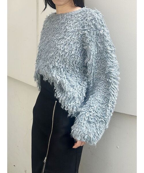 ムルーア　MIXヤーンコラボニット［新品］ MURUA（ムルーア） ニット セーター ループヤーンボリュームスリーブ