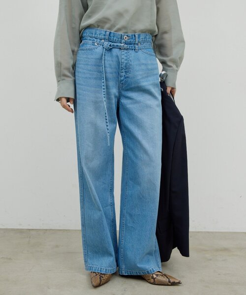 ジーンズ デニム デニムパンツ ベルトデニム レディース_10