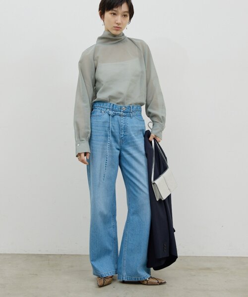 ジーンズ デニム デニムパンツ ベルトデニム レディース_14
