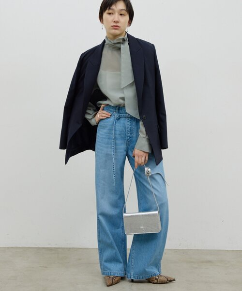 ジーンズ デニム デニムパンツ ベルトデニム レディース_17
