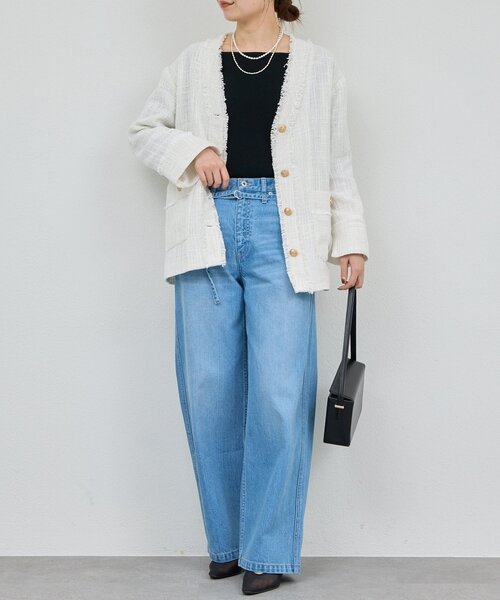 ジーンズ デニム デニムパンツ ベルトデニム レディース_19