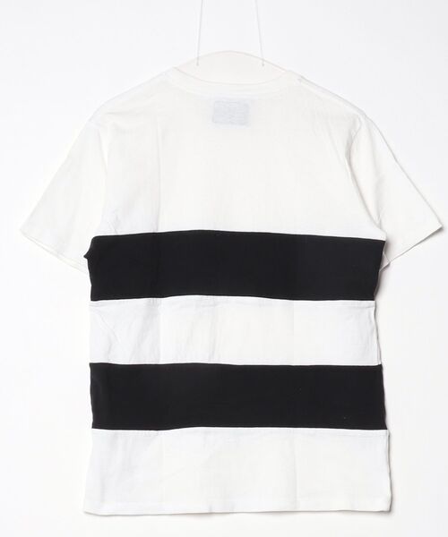 「NUMBER (N)INE DENIM」 ボーダー柄半袖Tシャツ M ホワイト メンズ_画像2
