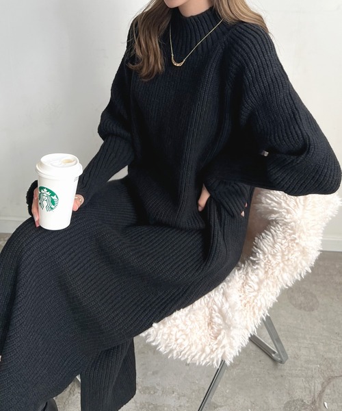 「Futier land」 ニットワンピース FREE ブルー レディース_画像3