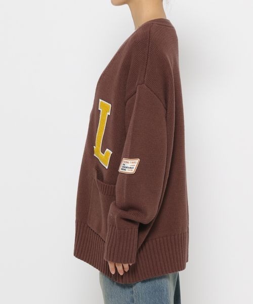 「LOWRYS FARM」 ニットカーディガン FREE ブラウン レディース_画像9