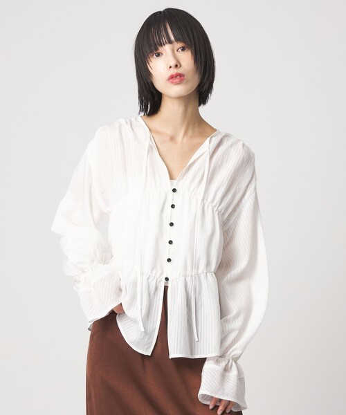 EMMEL REFINES ホワイトシャツ EMMEL REFINES（エメル リファインズ） ブラウス シャツ 「EMMEL