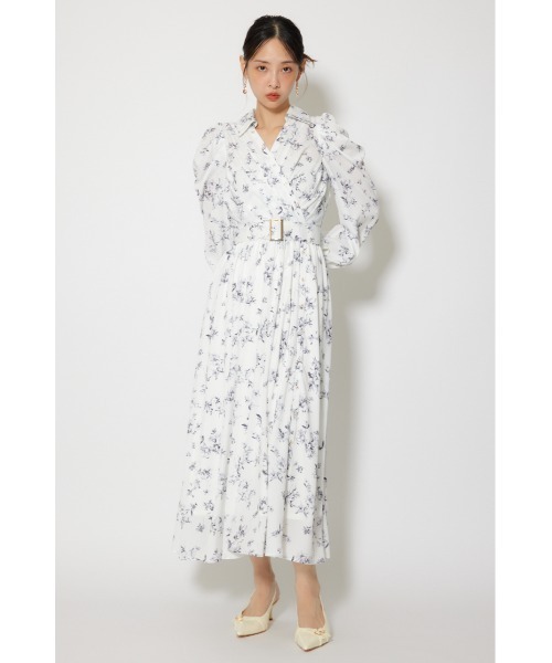 シャツワンピース カシュクールフレアシャツワンピース 春服の画像