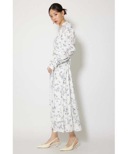 シャツワンピース カシュクールフレアシャツワンピース 春服の画像