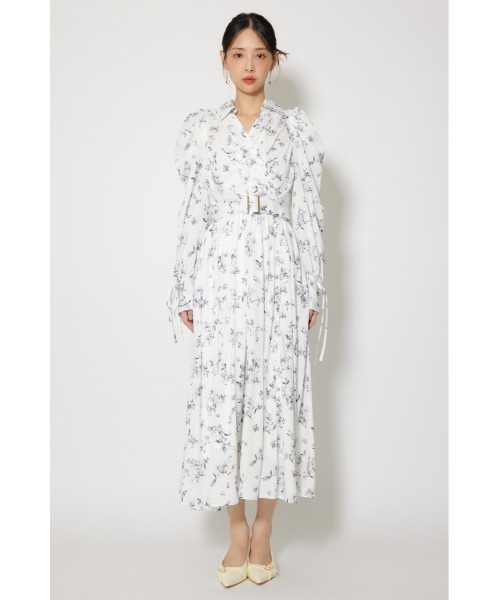 シャツワンピース カシュクールフレアシャツワンピース 春服の画像