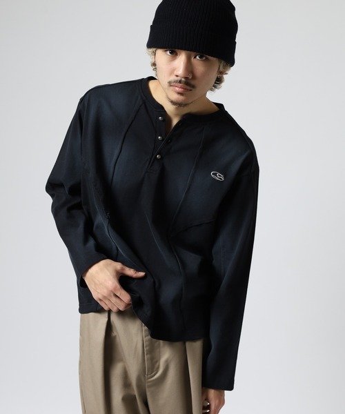 BIKE STAR（バイクスター） ヘンリーネック tシャツ RESHAM ウォッシュ