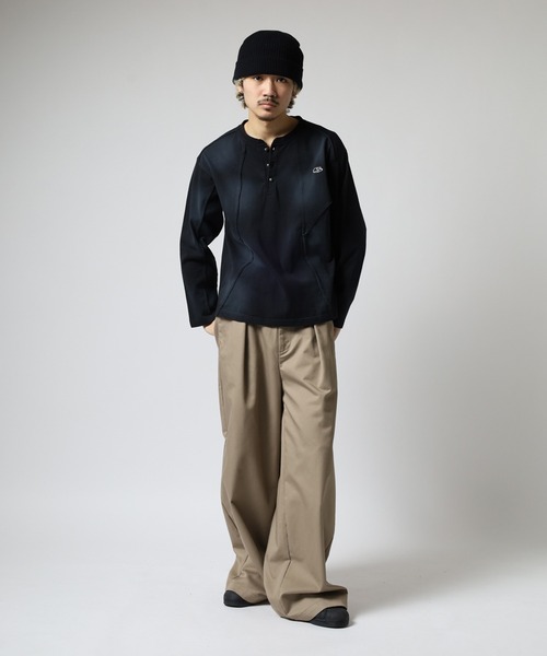 BIKE STAR（バイクスター） ヘンリーネック tシャツ RESHAM ウォッシュ