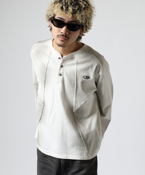 BIKE STAR（バイクスター） ヘンリーネック tシャツ RESHAM ウォッシュ