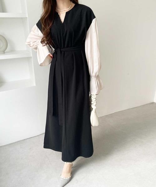 GeeRA（ジーラ） 長袖ワンピース X-LARGE ブラック レディース