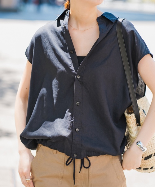 「Spick & Span」 半袖シャツ FREE ネイビー レディース