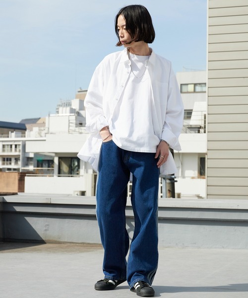 adidas（アディダス） ジーンズ FIREBIRD ADICOLOR ウォッシュ加工