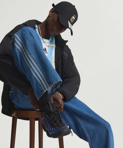 adidas（アディダス） ジーンズ FIREBIRD ADICOLOR ウォッシュ加工