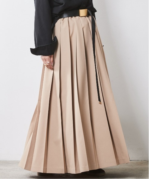 「CHIC STYLE」 プリーツスカート 5L ブラック レディース_画像9