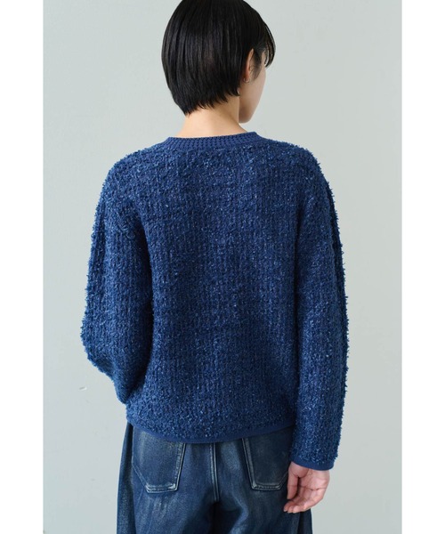 「IEDIT」 ニットカーディガン LL ネイビー レディース_画像7