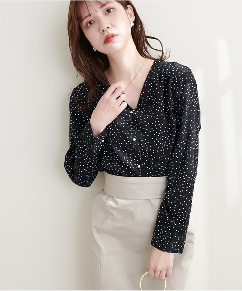 「natural couture」 長袖ブラウス FREE グレイッシュベージュ レディース_画像7