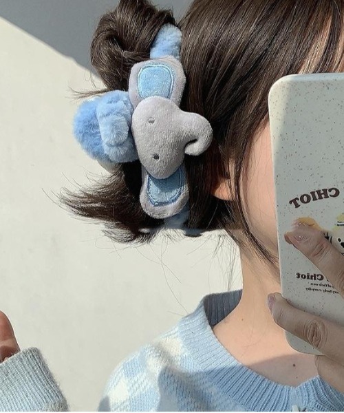 ♡ぞうさん　ベビーキッズヘアクリップ　ヘアゴム　ヘアピン  ハンドメイド ぞうさん♡ベビーヘアクリップ ヘアゴム