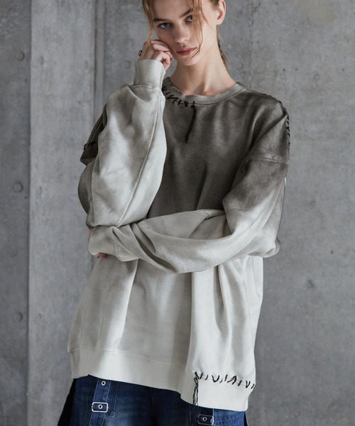 「SERACE」 スウェットカットソー L ブラック メンズ_画像7