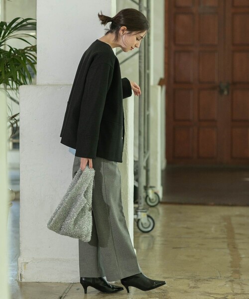 「OPAQUE.CLIP」 ノーカラージャケット 38 ライトベージュ レディース_画像7