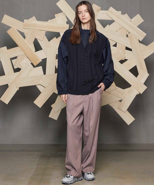 「MAISON SPECIAL」 長袖ニット 1 ベージュ メンズの画像