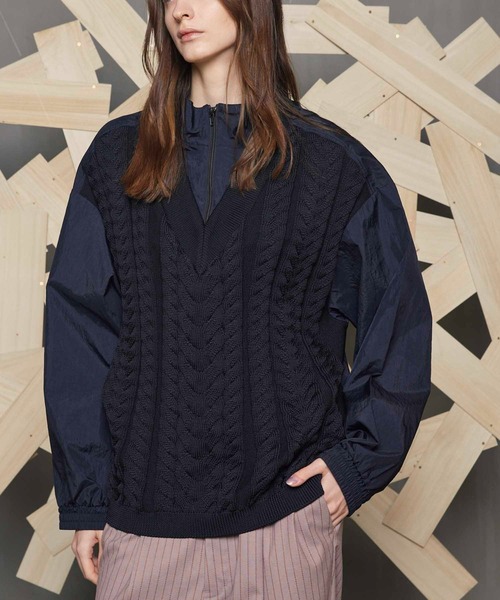 「MAISON SPECIAL」 長袖ニット 1 ベージュ メンズの画像