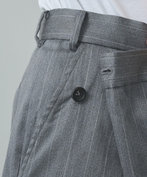 美品 TAAKK デザイン スラックス パンツ 2 グレー ボトム メンズ TAG（PORTER） スラックス 「TAAKK/ターク」Wrap Pants メンズ