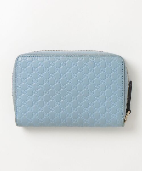 ✨人気✨ GUCCI マイクログッチシマ ラウンドファスナー ライトブルー GUCCI（グッチ） マイクログッチシマ ラウンドファスナー 財布
