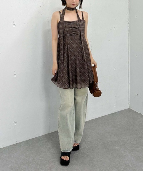 「archives」 キャミソールワンピース MEDIUM チャコールグレー レディース_画像6