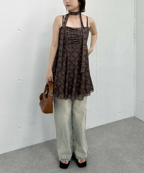 「archives」 キャミソールワンピース MEDIUM チャコールグレー レディース_画像7