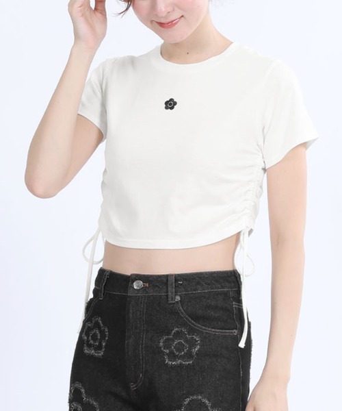 【MARY QUANT】　非売品　ティーサイドセット MARY QUANT（マリークヮント） tシャツ マリークワント サイドギャザー
