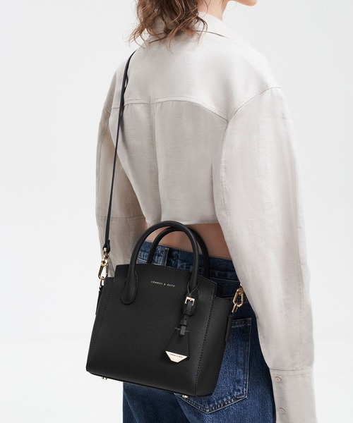 「CHARLES & KEITH」 2WAYバッグ M ブラック レディース