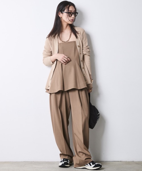 「CHIC STYLE」 ニットカーディガン 5L チャコール レディース_画像2