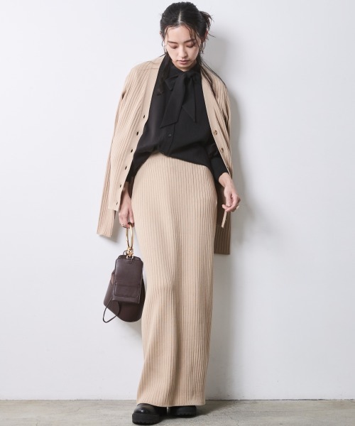 「CHIC STYLE」 ニットカーディガン 5L チャコール レディース_画像4