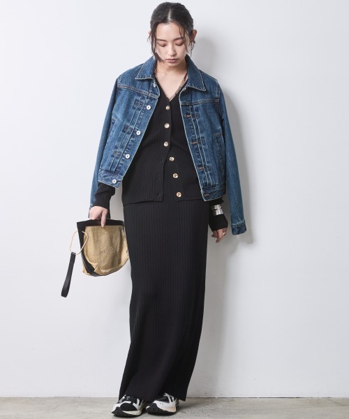 「CHIC STYLE」 ニットカーディガン 5L チャコール レディース_画像9
