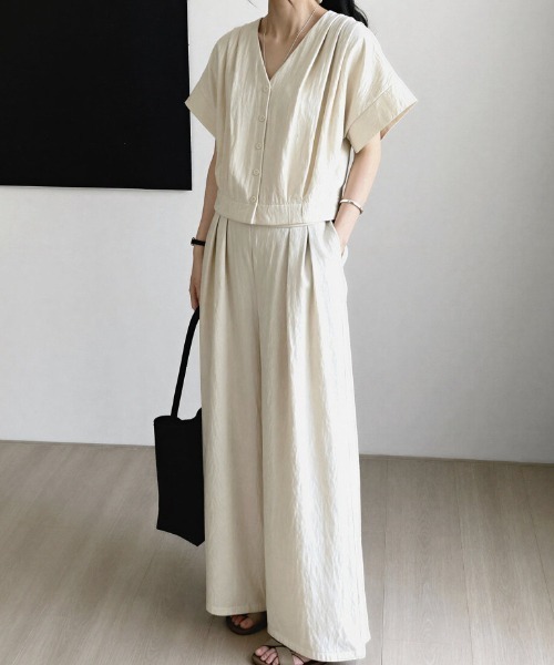 FAVORITO セットアップ シャツワイドパンツセットアップ レディース