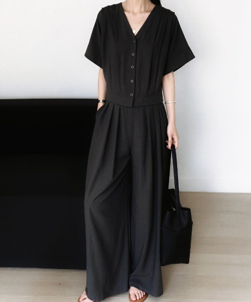 FAVORITO セットアップ シャツワイドパンツセットアップ レディース